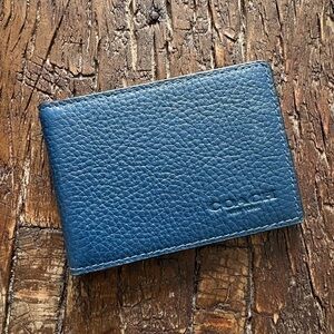 Coach Blue Leather Card Holder